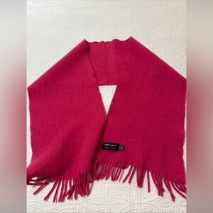 John Hanly Women’s Cashmere Wool‎ Blend Scarf Made In Ireland Pink Crimson Red